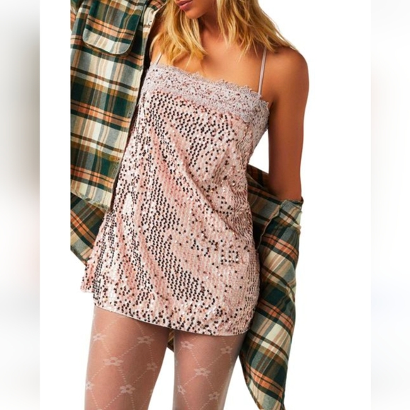 Free People that girl midi sequin slip dress NWOT size medium - Picture 6 of 6